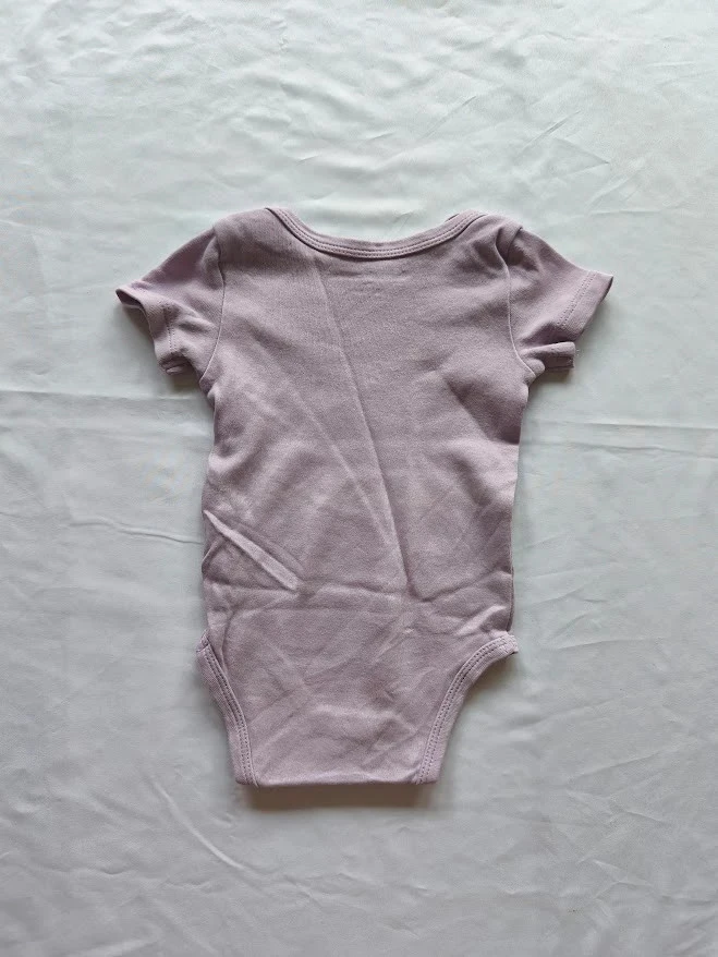 Body mangas curtas In Extenso 3 meses lilás liso bebê – photo 3